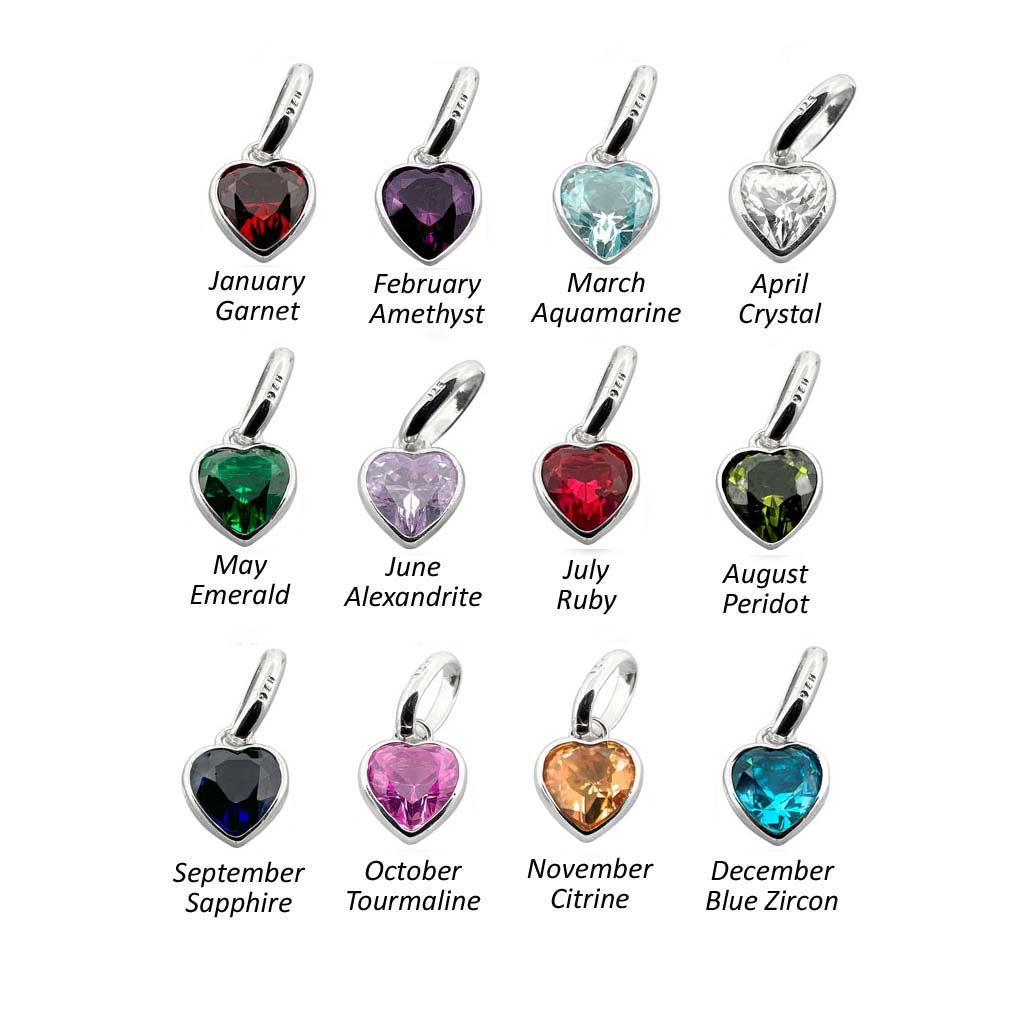 Granddaughter Heart Necklace with Birthstone | Sterling Silver 925 | Personalised Jewellery Gift