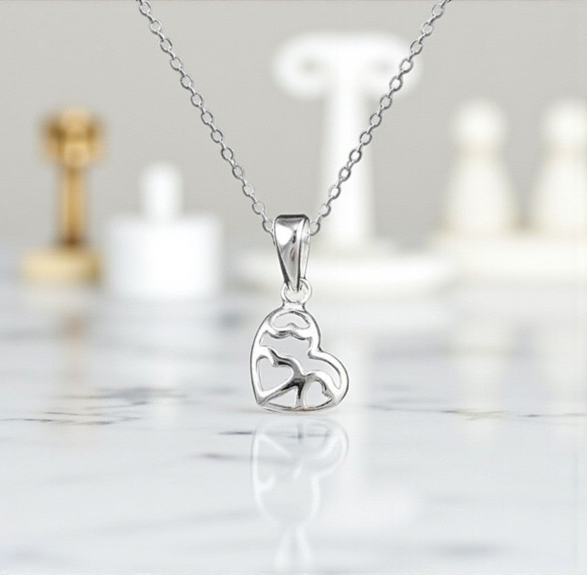 Auntie of the Bride Gift | Fancy Heart Necklace 925 Sterling Silver | Personalised Jewellery Gift