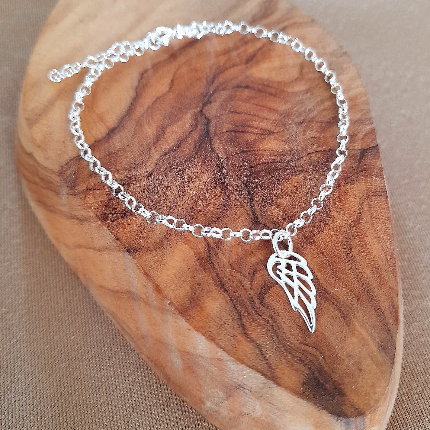 Angel Wing Charm Bracelet | Sterling Silver 925 | Meaningful Jewellery Gift