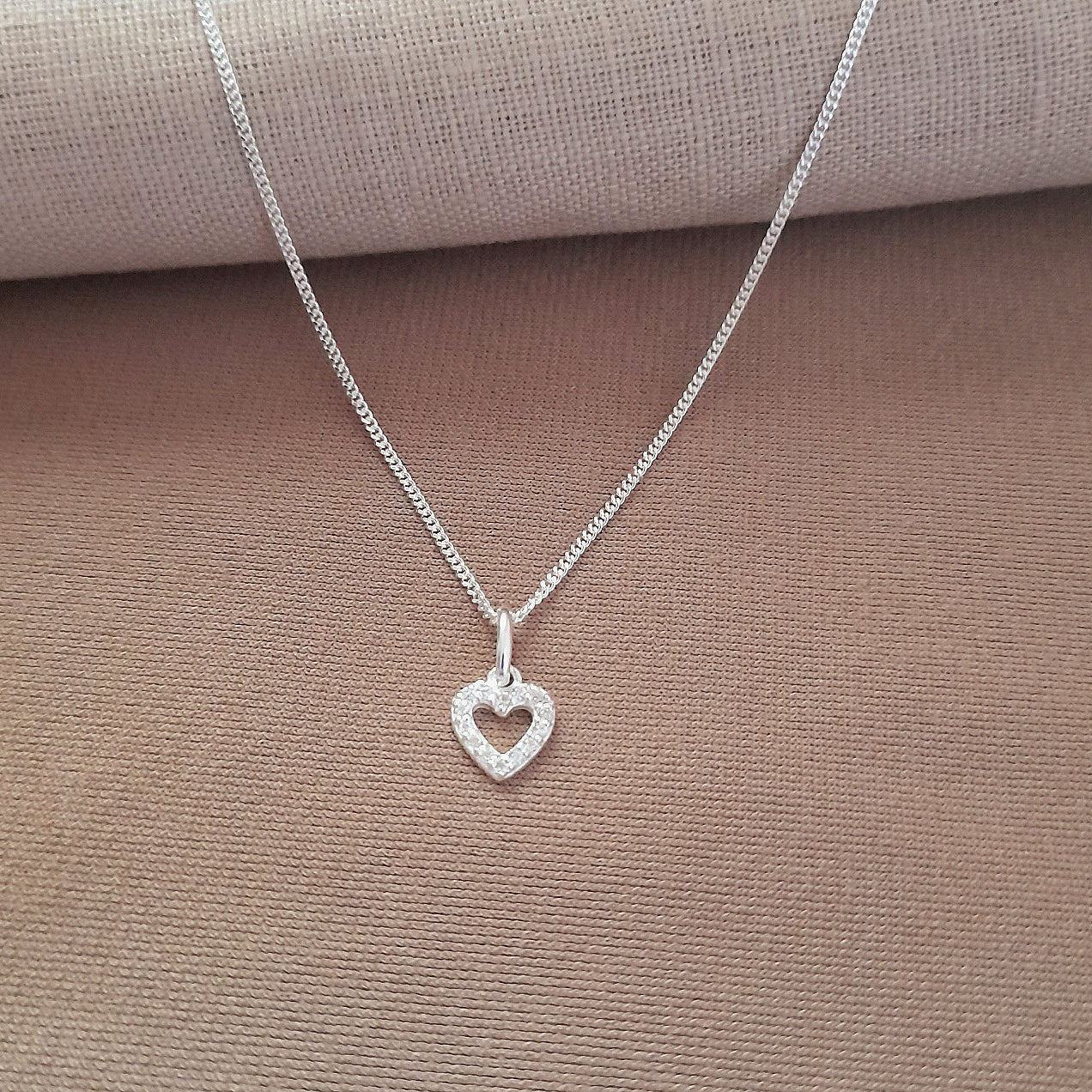 Grandma of the Bride Heart Necklace with Cubic Zirconia in Sterling Silver 925, Personalised Jewellery Gift
