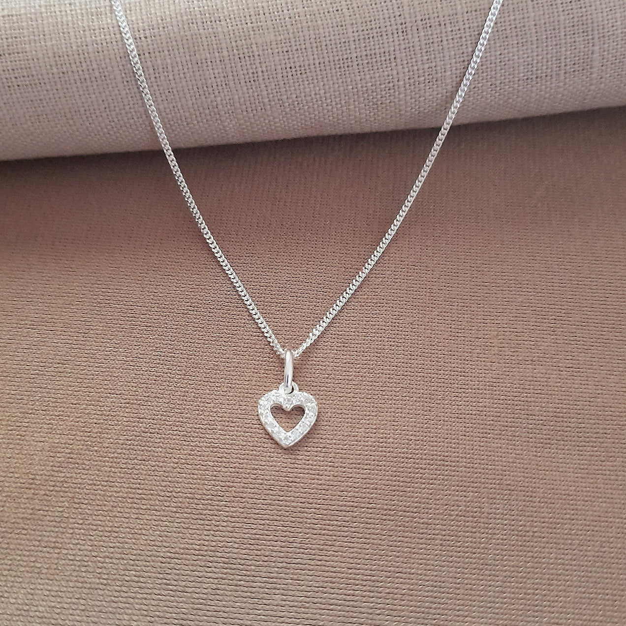 Granddaughter Heart Necklace with Cubic Zirconia in Sterling Silver 925 | Personalised Jewellery Gift