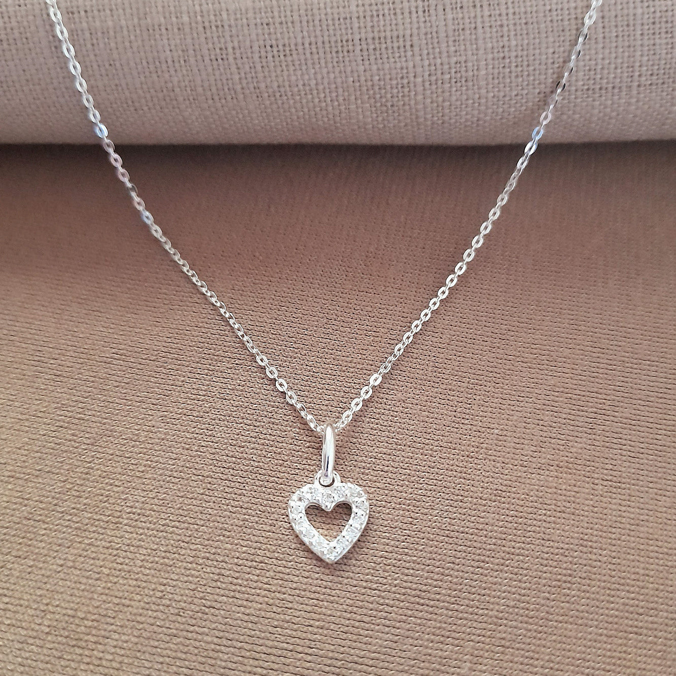 Maid of Honour Gift CZ Heart Necklace in Sterling Silver 925, Personalised Jewellery Gift