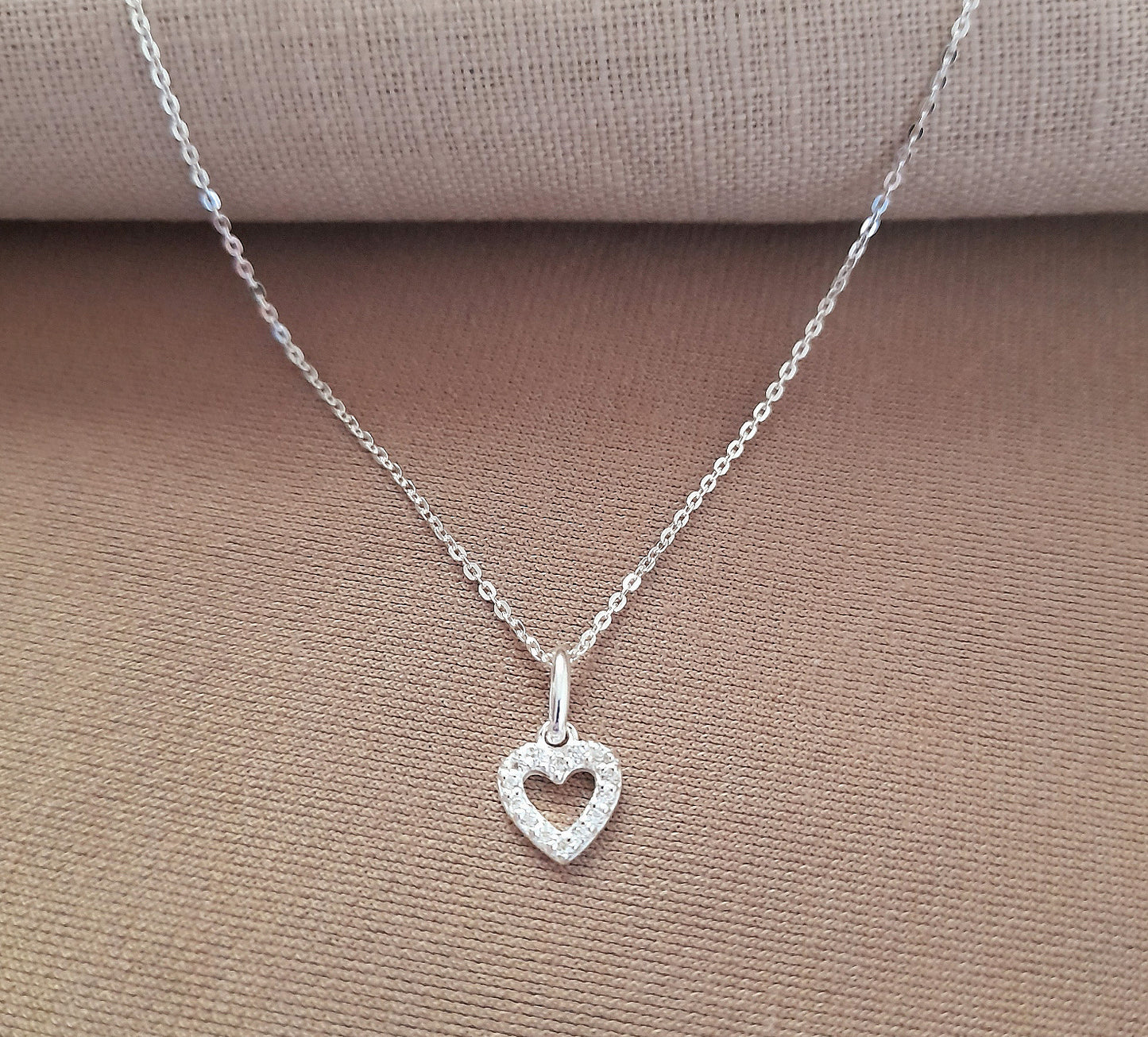 Nana CZ Heart Necklace in Sterling Silver 925, Personalised Jewellery Gift