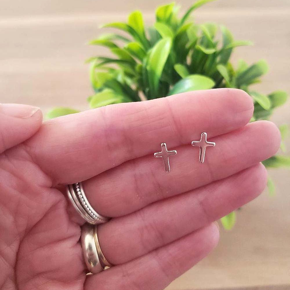 Cross Gift Set | Necklace and Stud Earrings | Sterling Silver 925  