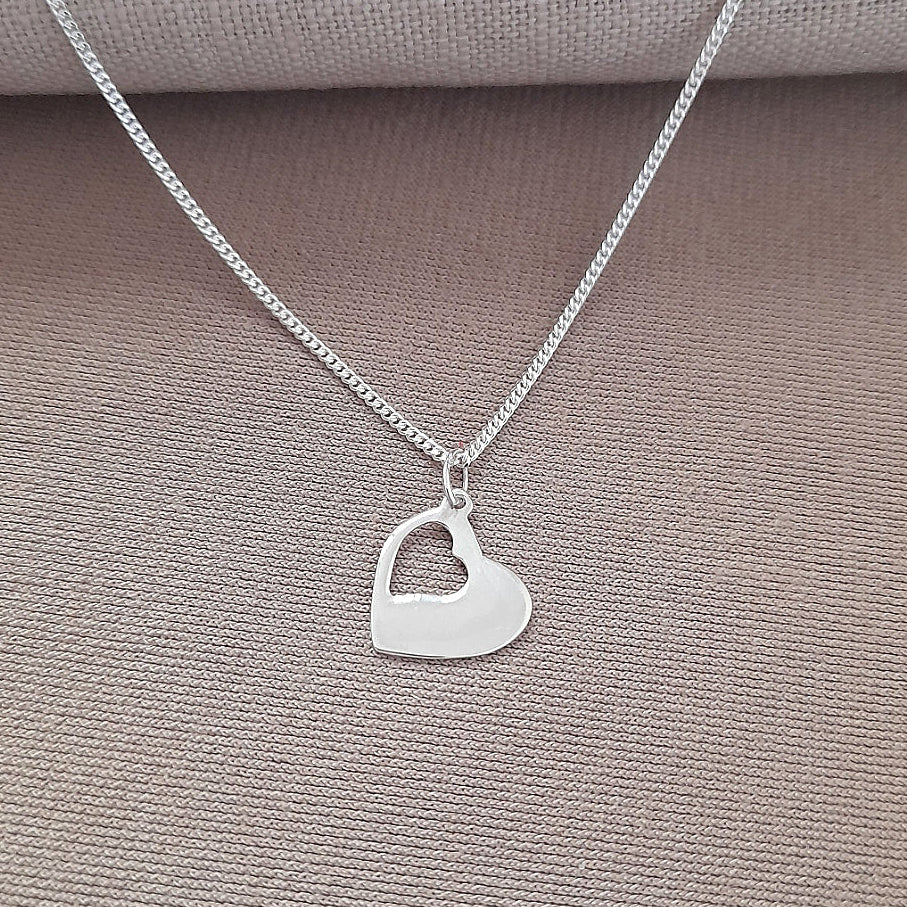 Goddaughter Cut Out Heart Necklace in Sterling Silver 925 | Personalised Jewellery Gift
