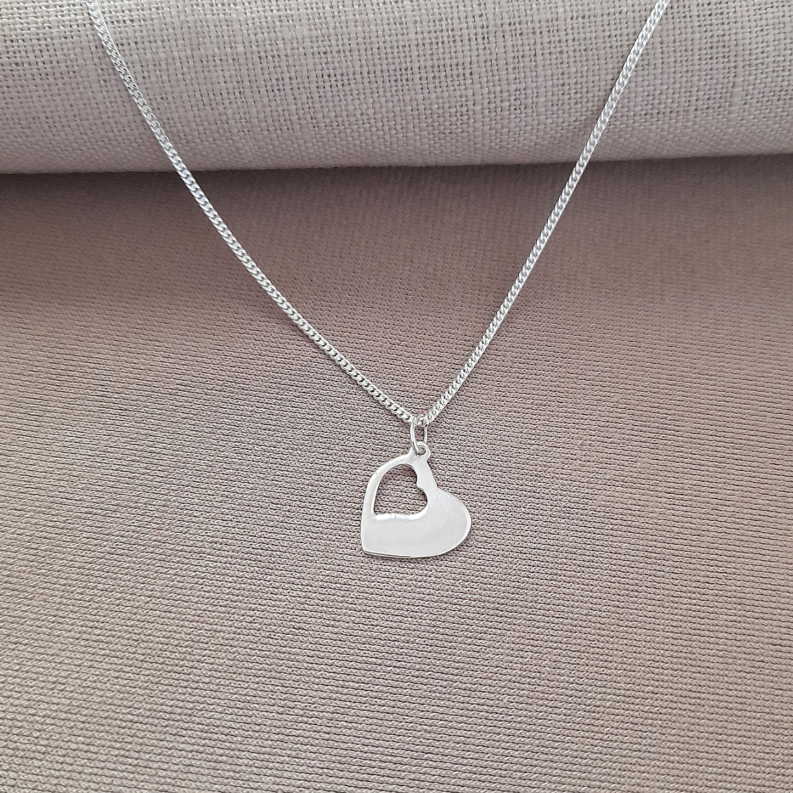 Granddaughter Cut Out Heart Necklace in Sterling Silver 925 | Personalised Jewellery Gift