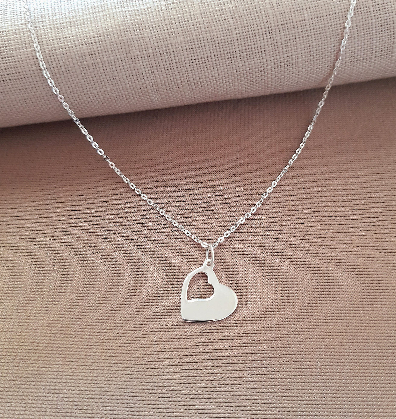 75th Birthday Cut Out Heart Necklace in Sterling Silver 925, Personalised Jewellery Gift