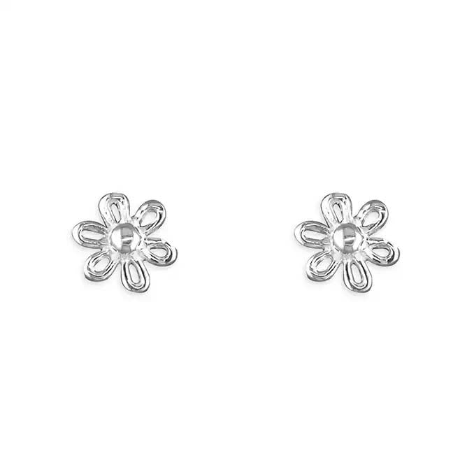 Niece Gift, Flower Stud Earrings Sterling Silver 925, Personalised Jewellery Gift