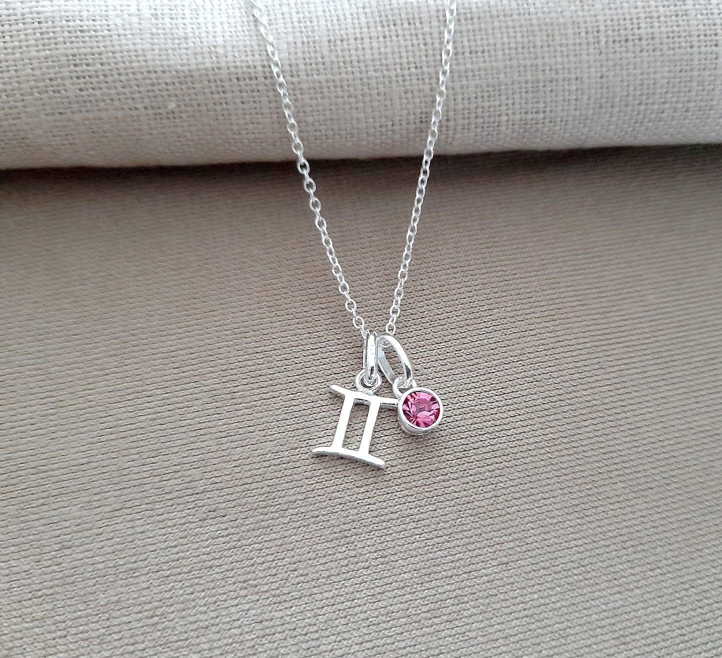 Sweet 16 Zodiac Necklace with Optional Birthstone in Sterling Silver 925, Personalised Jewellery Gift