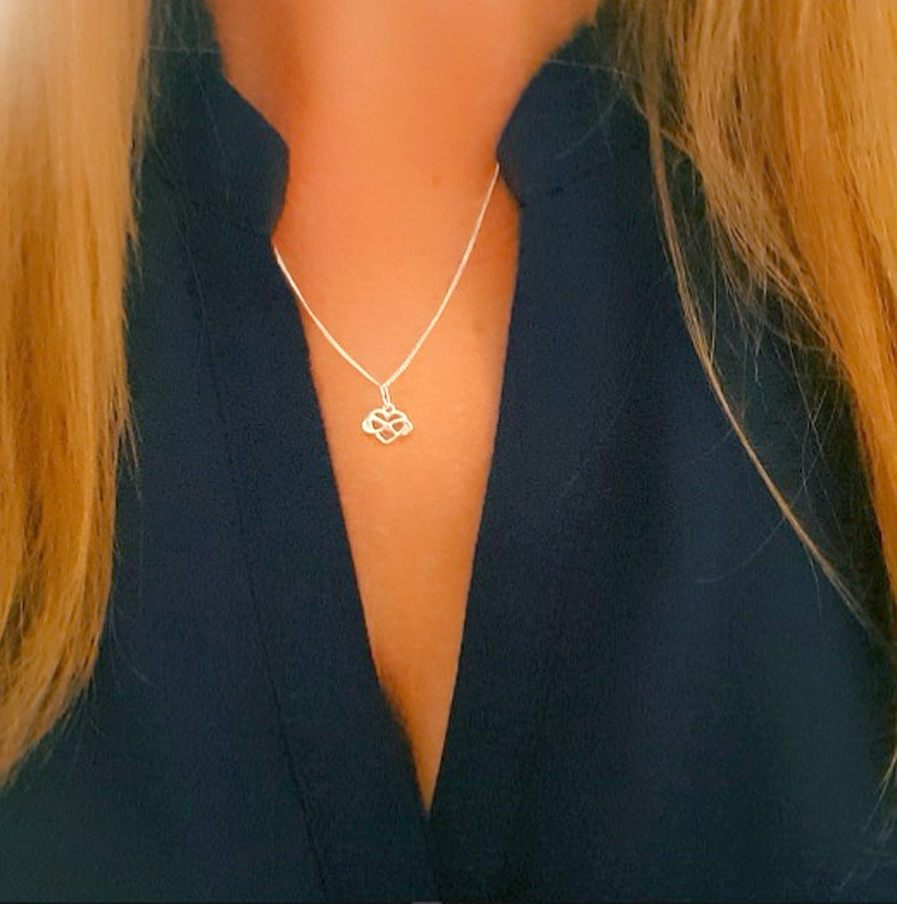 Auntie Infinity Heart Necklace in Sterling Silver 925, Personalised Jewellery Gift