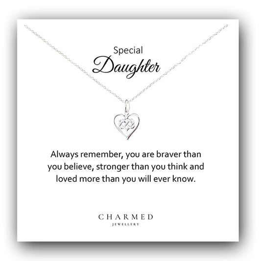 Daughter Infinity Knot Necklace in Sterling Silver 925 | Personalised Jewellery Gift
