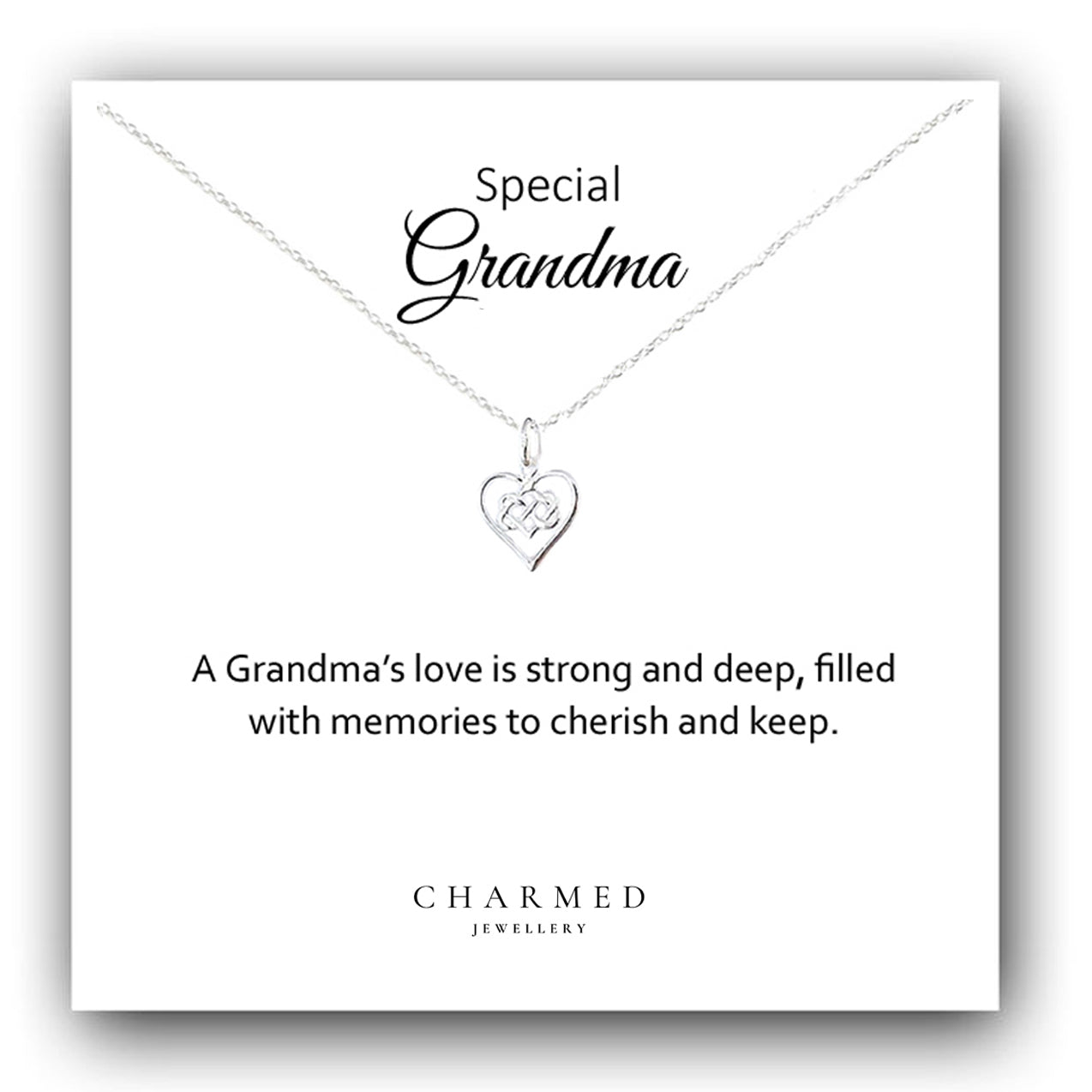 Grandma Infinity Knot Necklace in Sterling Silver 925 | Personalised Jewellery Gift