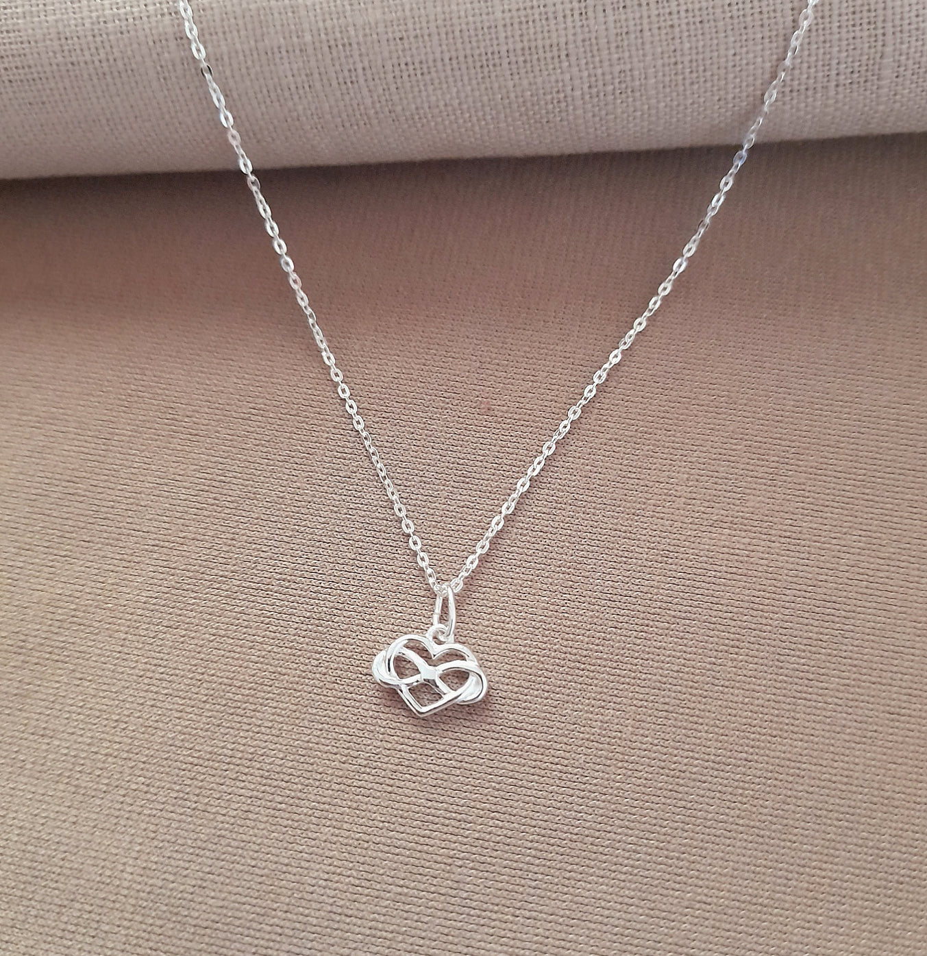 Auntie Infinity Heart Necklace in Sterling Silver 925, Personalised Jewellery Gift