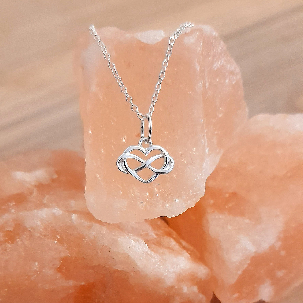 Infinity heart necklace sterling silver 925