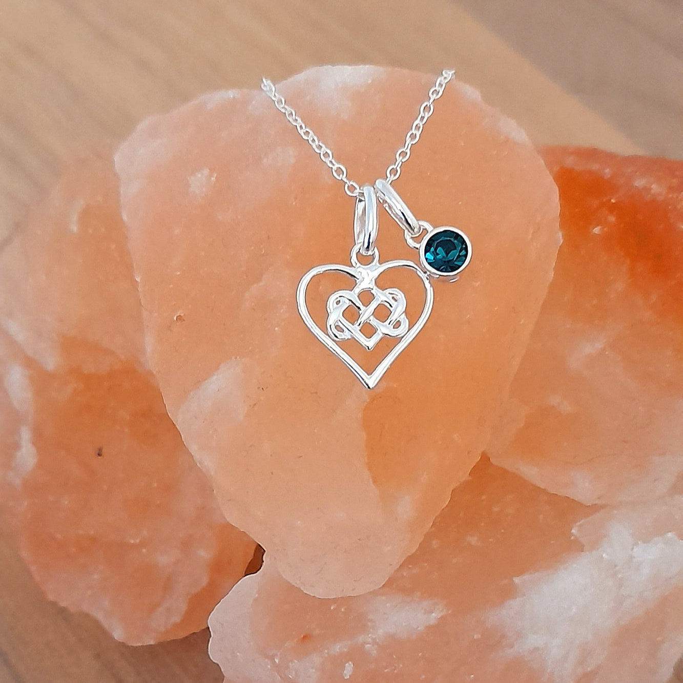 Sister Infinity Knot Necklace with Birthstone in Sterling Silver 925 | Personalised Gift