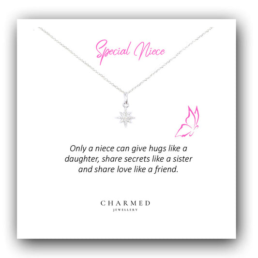 Niece Gift, North Star Necklace in Sterling Silver 925, Personalised Gift