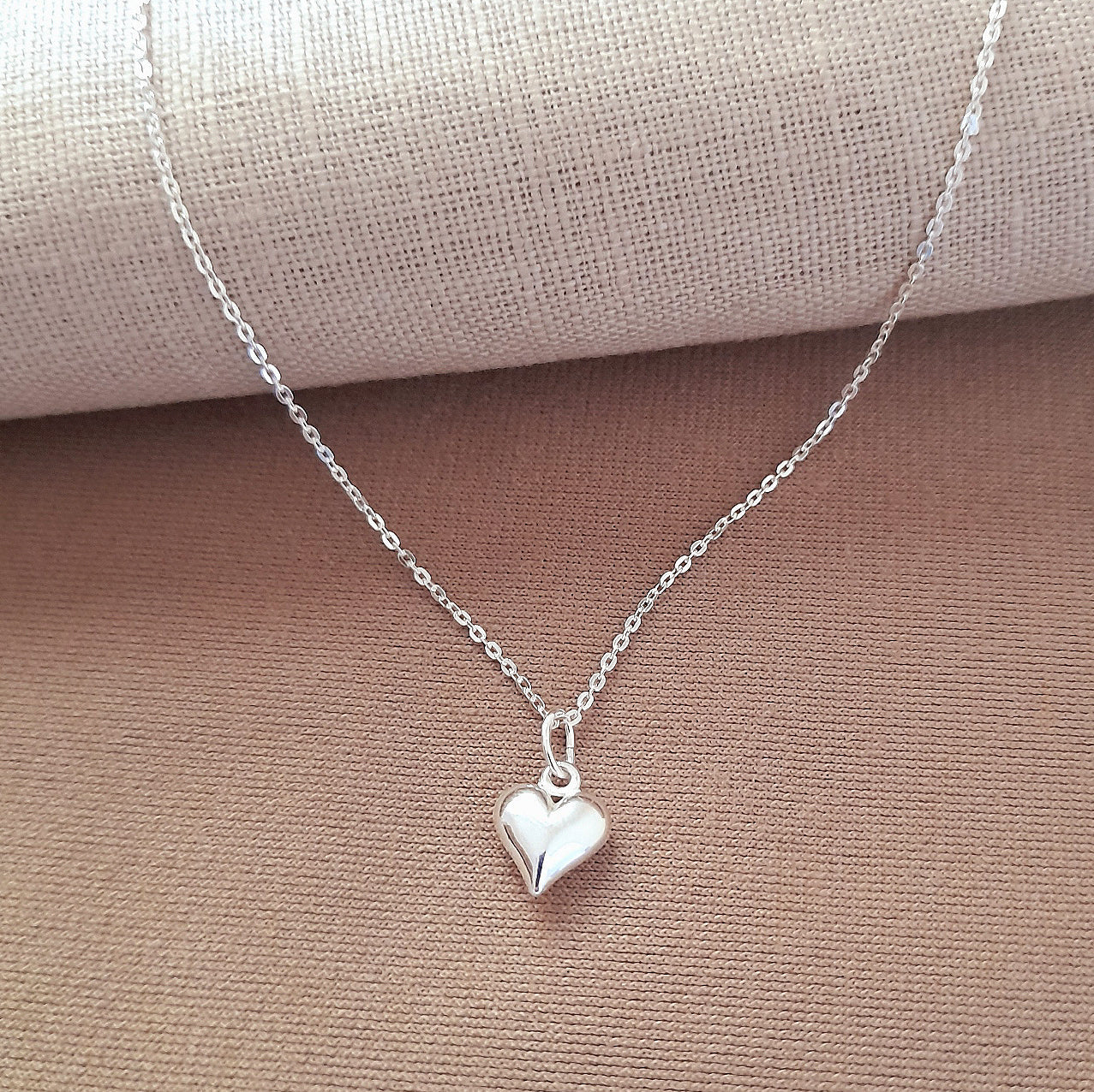 Granddaughter Puffy Heart Necklace in Sterling Silver 925 | Personalised Jewellery Gift