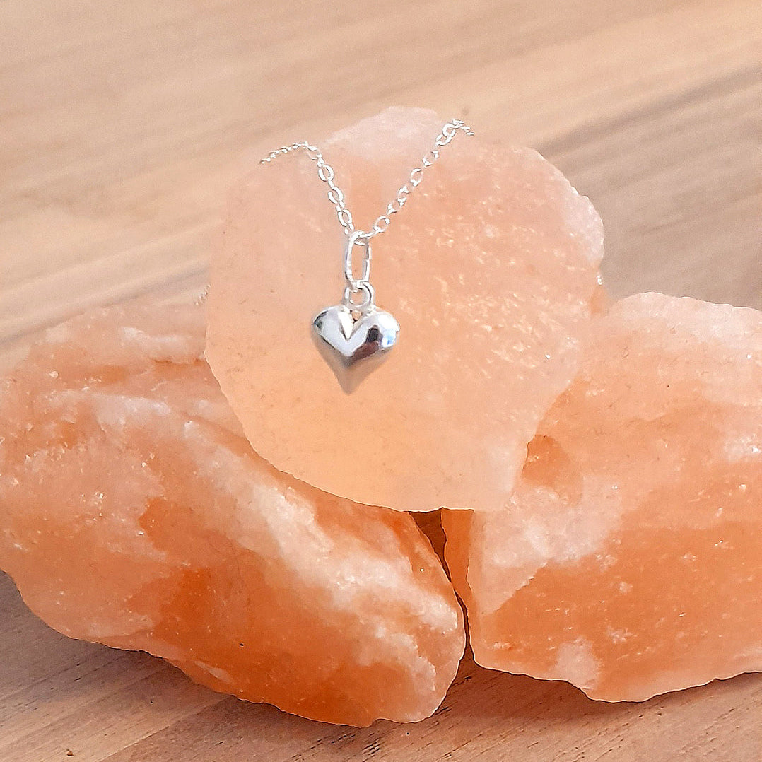 Best Friend Puffy Heart Necklace in Sterling Silver 925 | Personalised Jewellery Gift