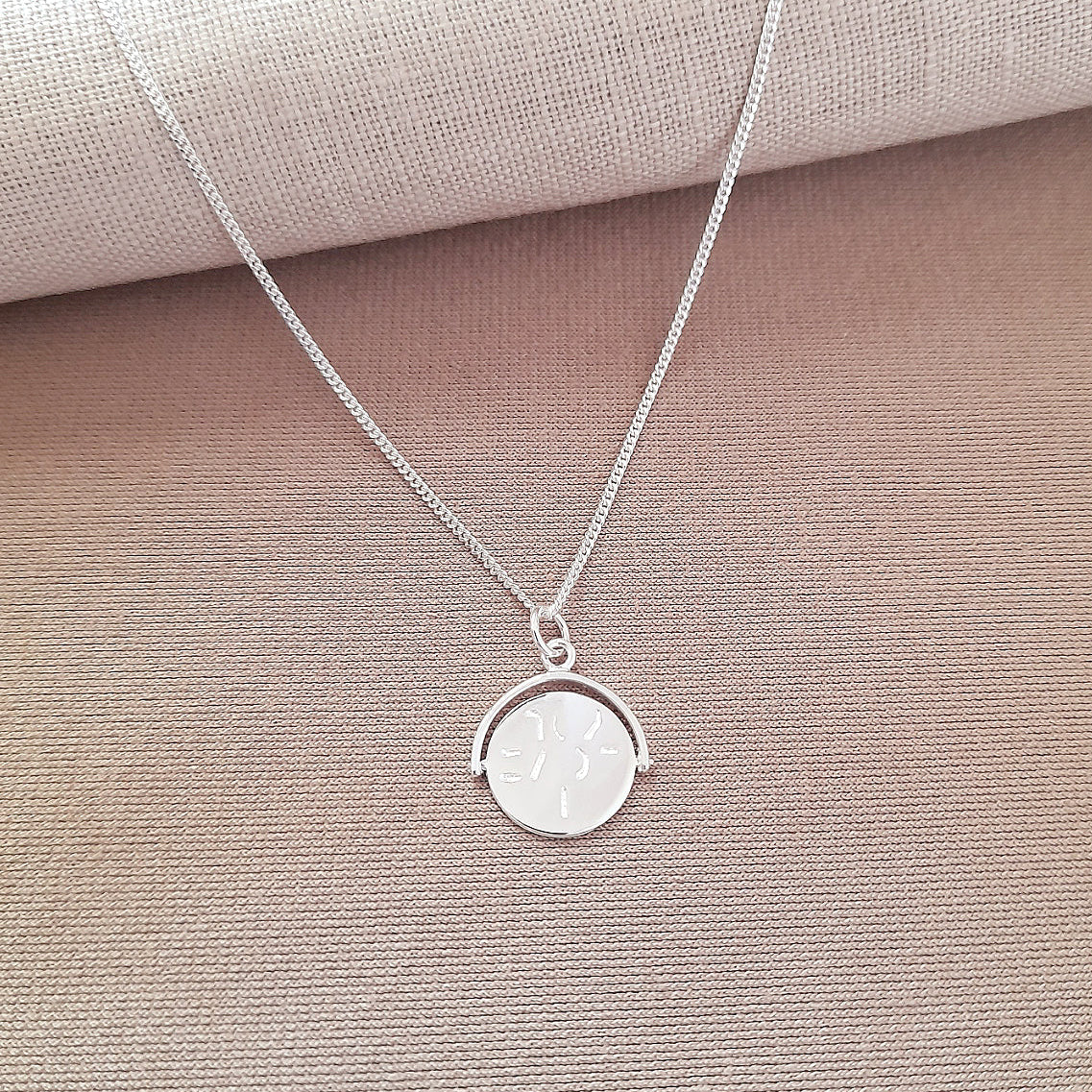 Spinner Necklace with Hidden "I Love You" Message in Sterling Silver 925 | Personalised Jewellery Gift