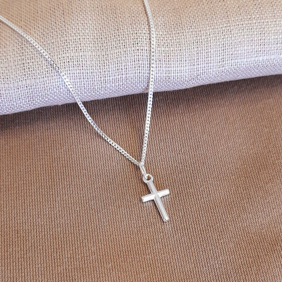 First Holy Communion Gift | Cross Necklace 925 Sterling Silver | Personalised Jewellery Gift