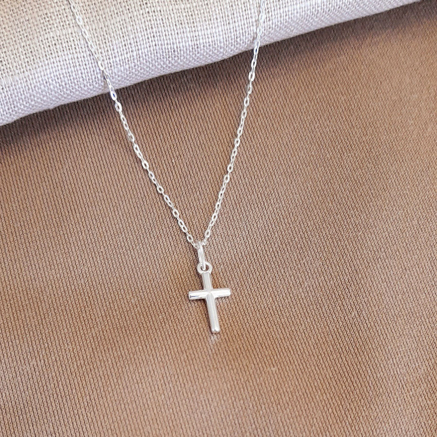 Cross Necklace | Sterling Silver 925 | Minimalist Religious Jewellery Gift