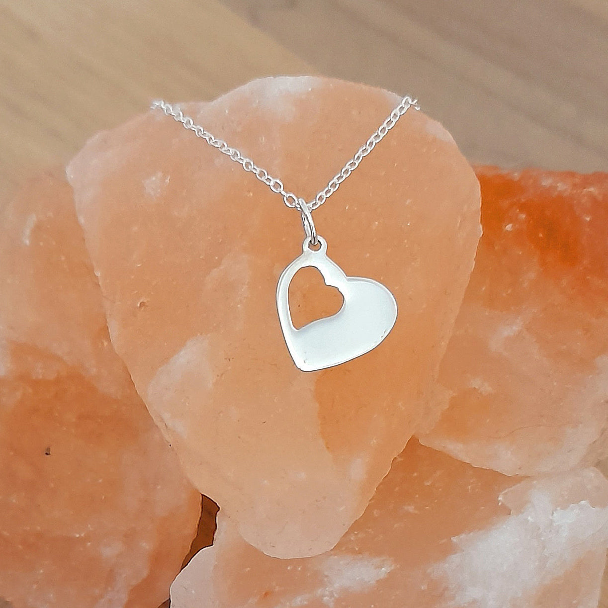 Daughter Cut Out Heart Necklace in Sterling Silver 925 | Personalised Jewellery Gift