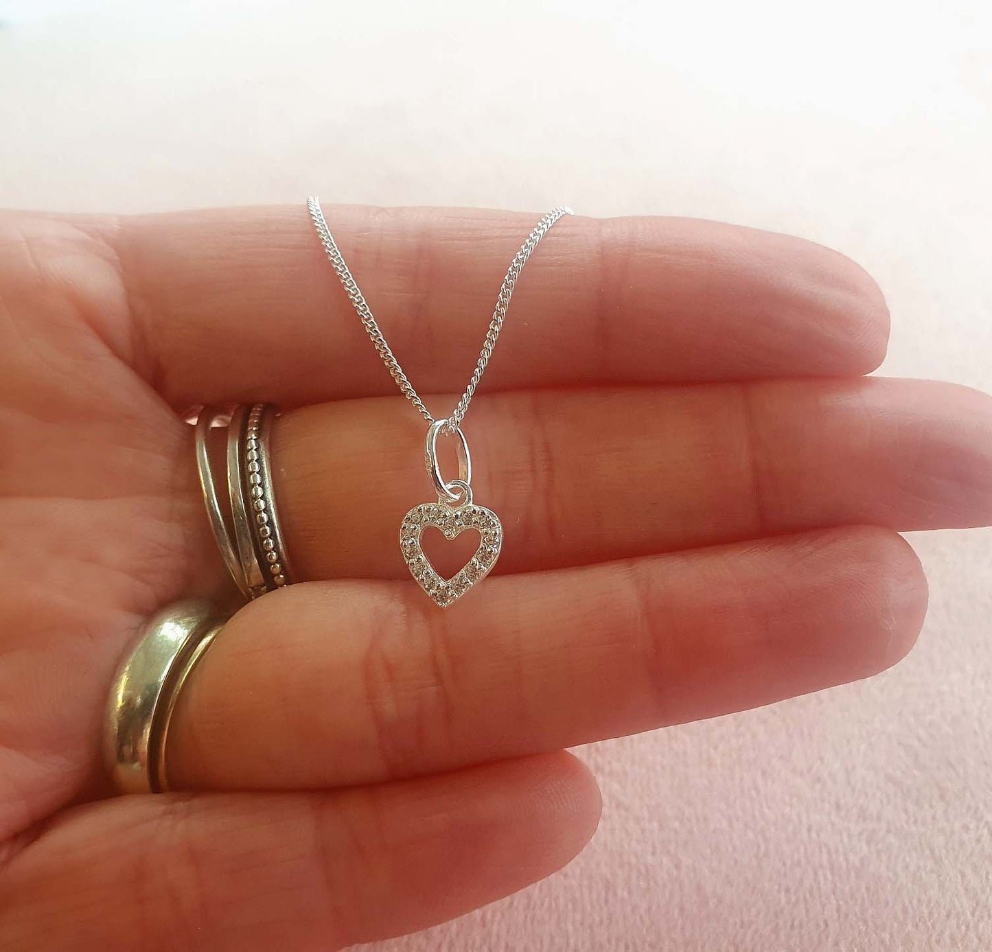 18th Birthday CZ Heart Necklace in Sterling Silver 925 - Personalised Jewellery Gift