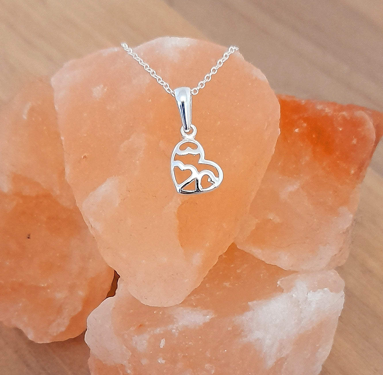 Big Sister Fancy Heart Necklace in Sterling Silver 925, Personalised Jewellery Gift