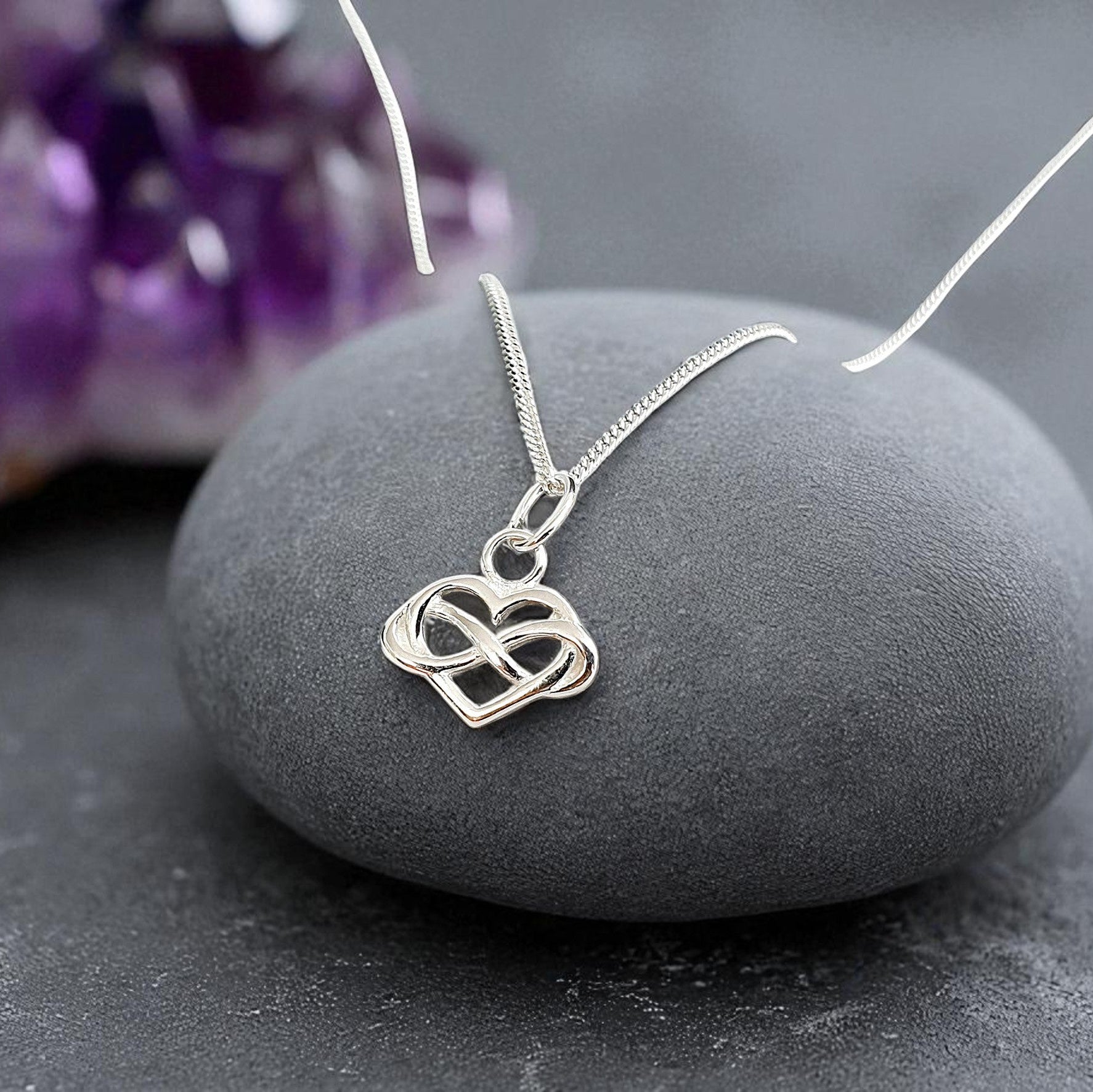 Granddaughter Infinity Heart Necklace in Sterling Silver 925 | Personalised Jewellery Gift