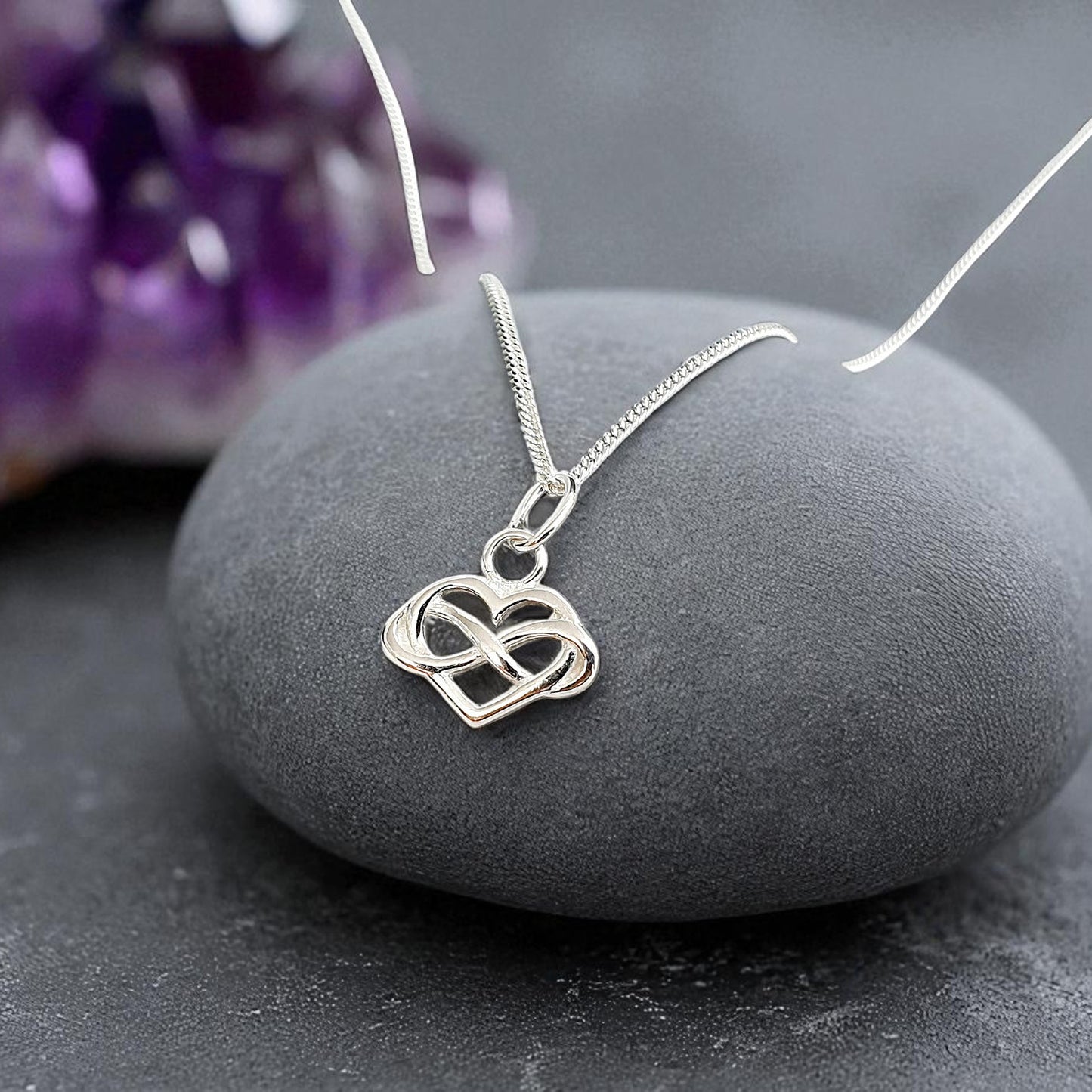Graduation Gift | Infinity Heart Necklace in Sterling Silver 925 | Personalised Jewellery