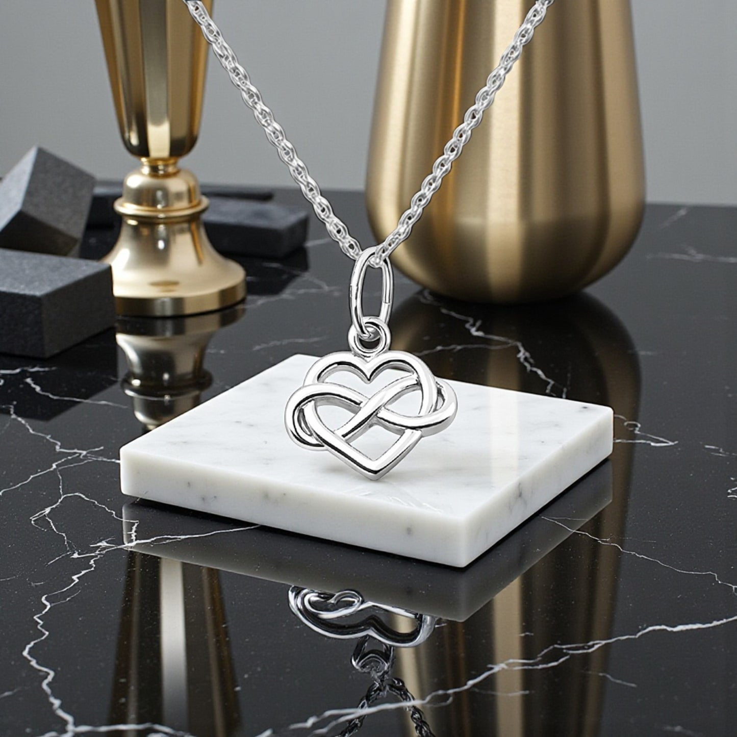 Friends Infinity Heart Necklace in Sterling Silver 925 | Personalised Jewellery Gift