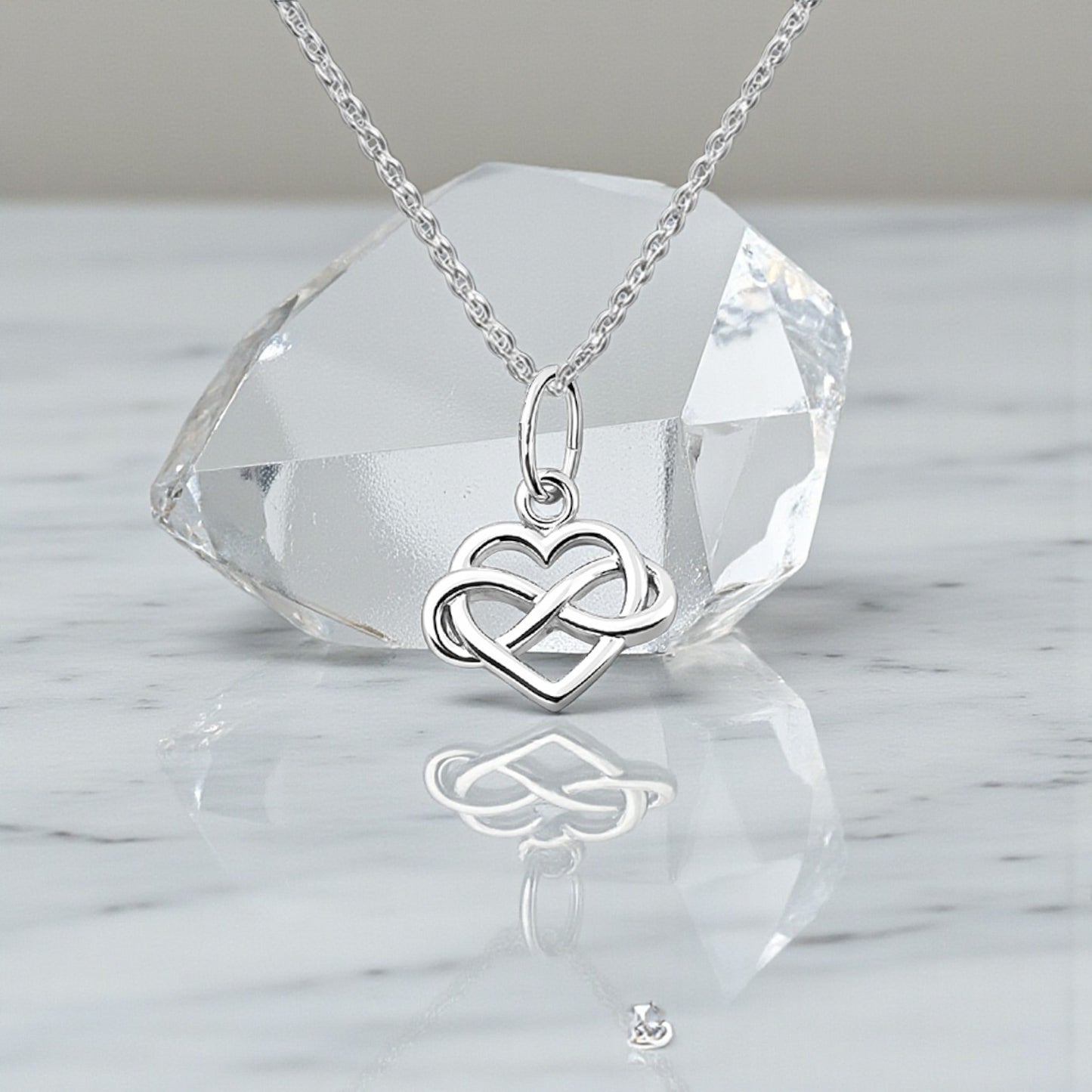 Passing Exams Gift, Infinity Heart Necklace in Sterling Silver 925, Personalised Jewellery Gift