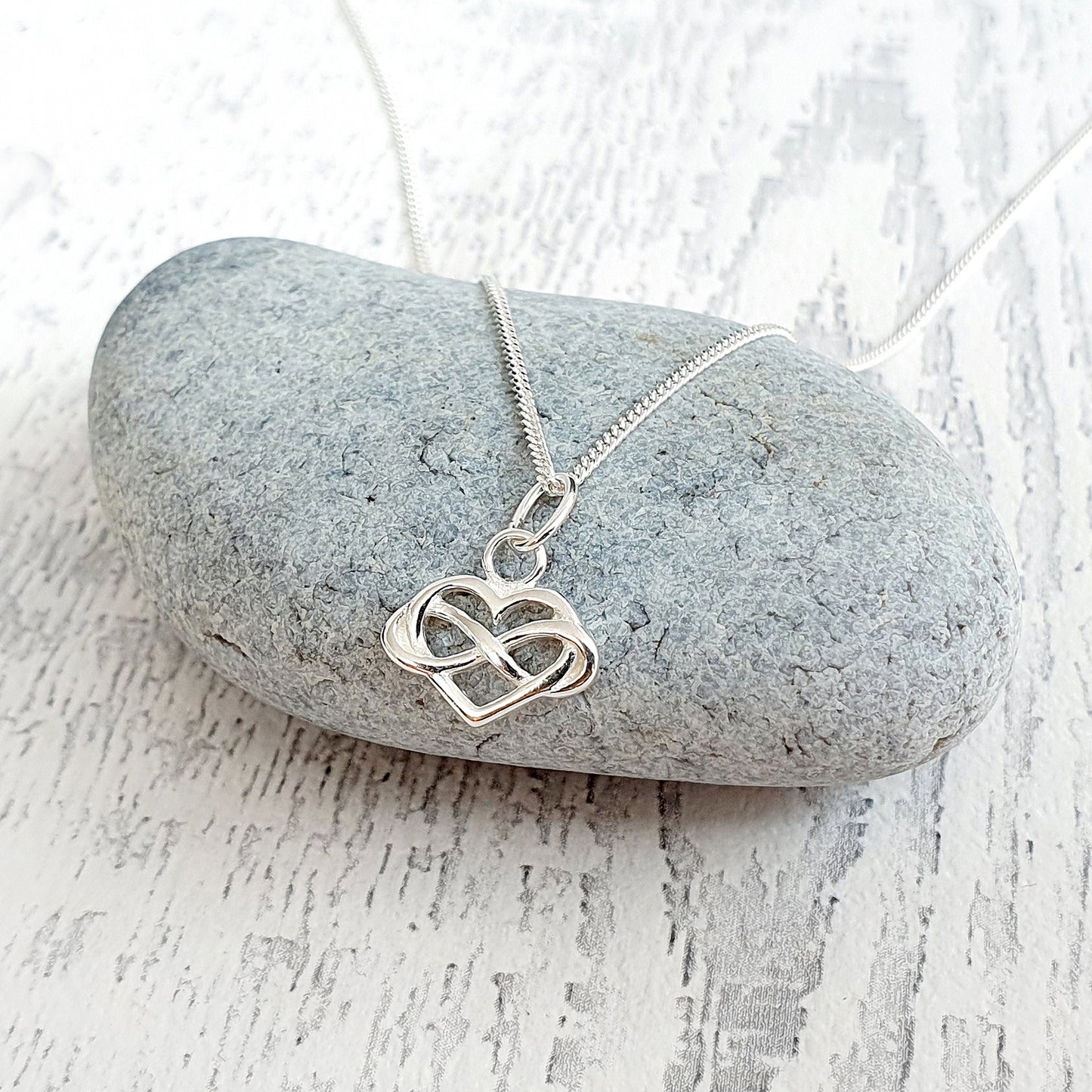 Passing Exams Gift, Infinity Heart Necklace in Sterling Silver 925, Personalised Jewellery Gift