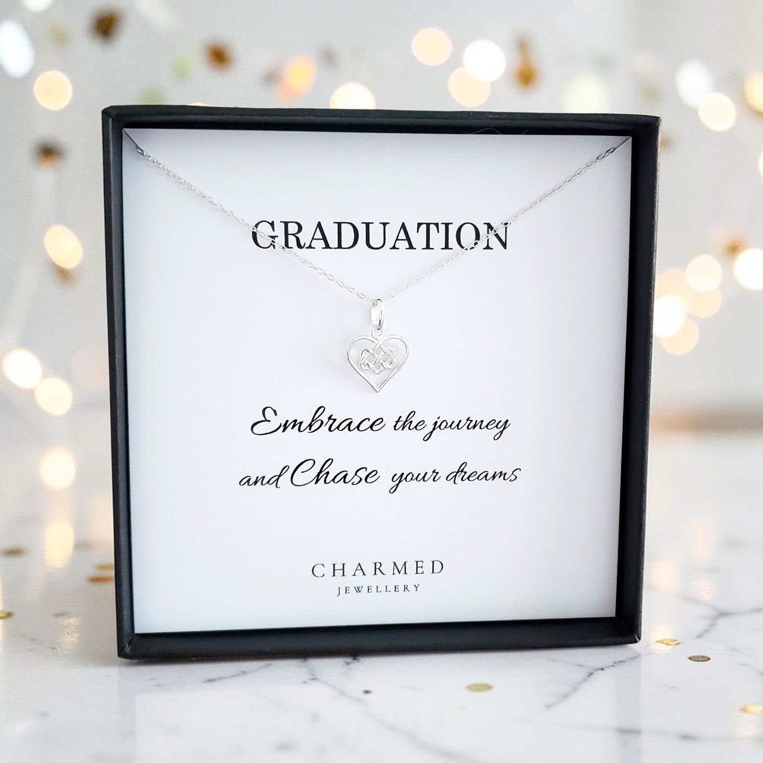 Graduation Gift Infinity Knot Necklace in Sterling Silver 925 | Personalised Jewellery