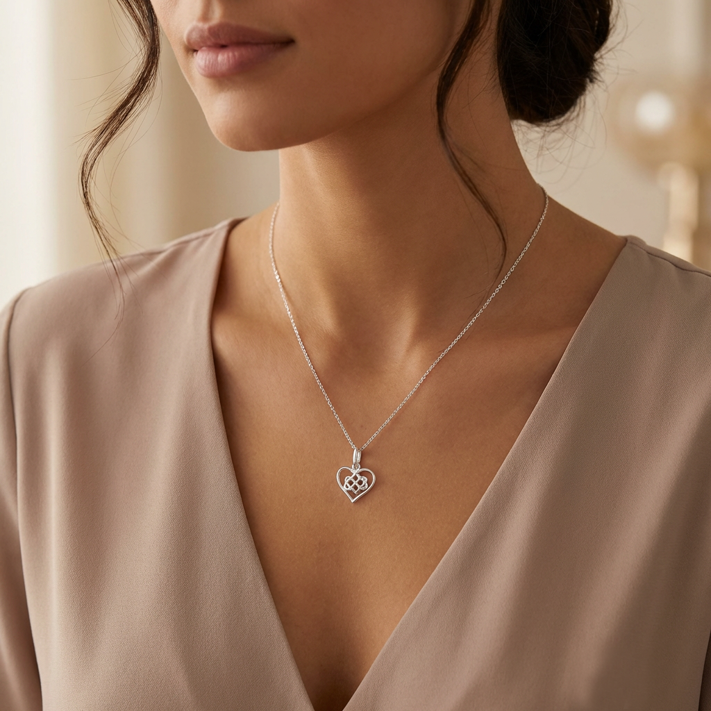Infinity Knot Necklace in Sterling Silver 925