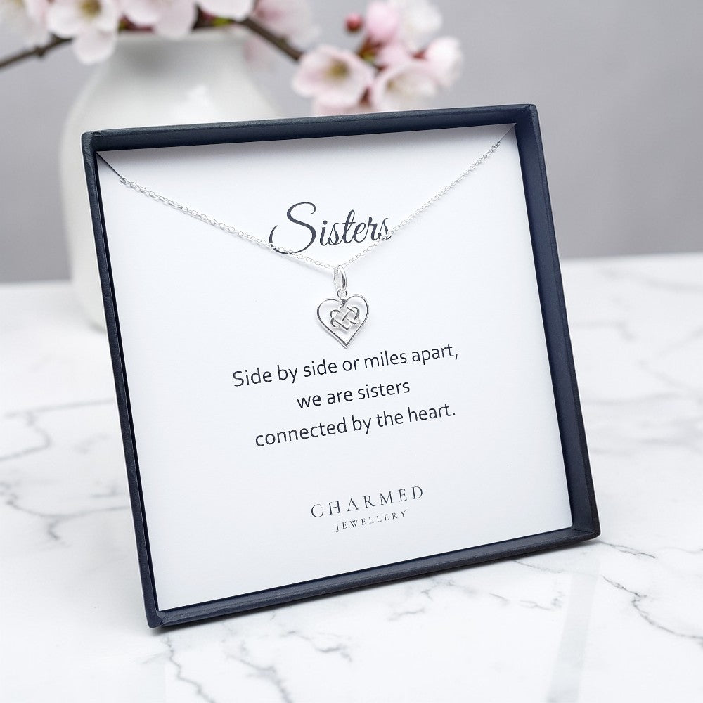 Sister Infinity Knot Necklace in Sterling Silver 925 | Personalised Gift