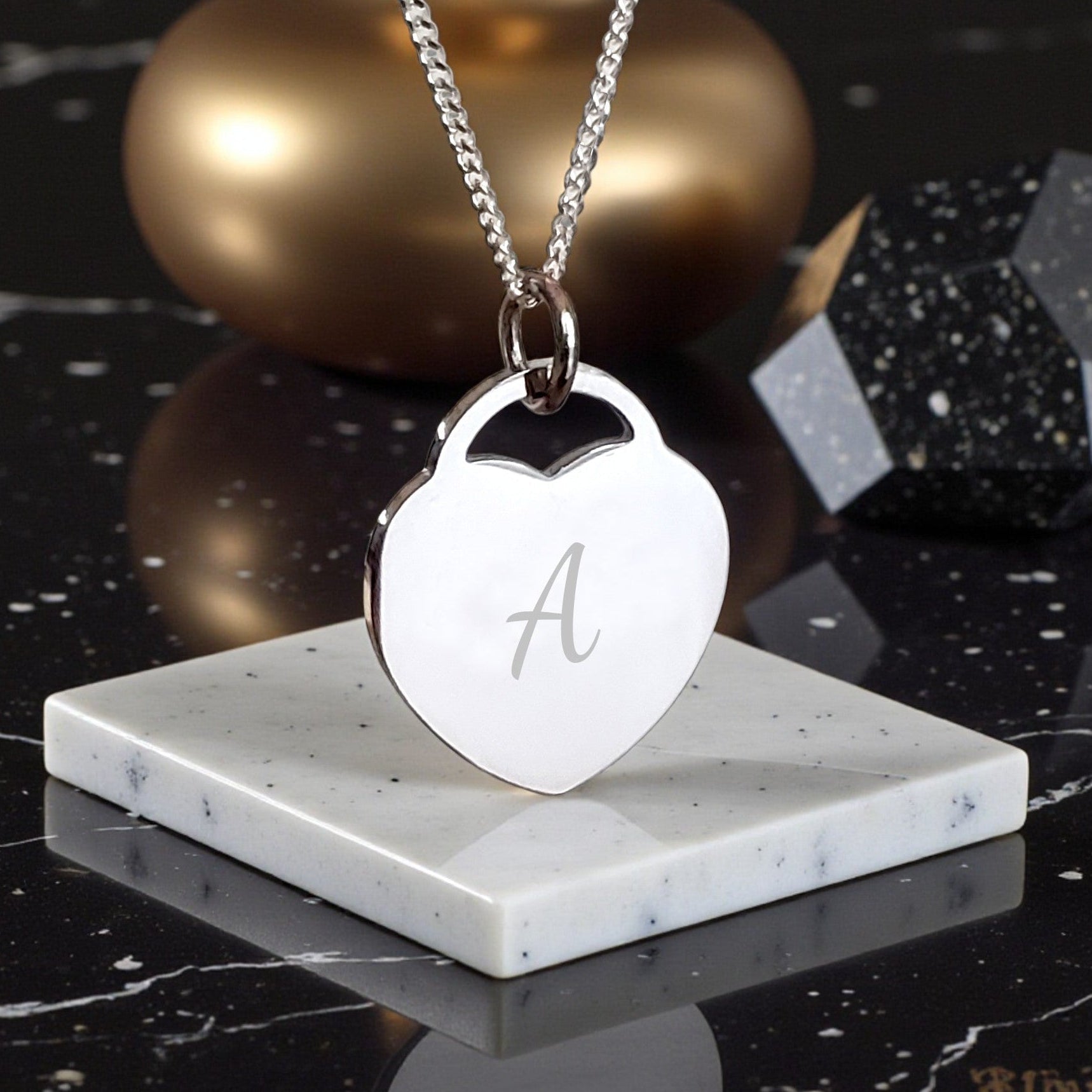 Initial Letter Engraved Necklace | Personalised Jewellery Gift