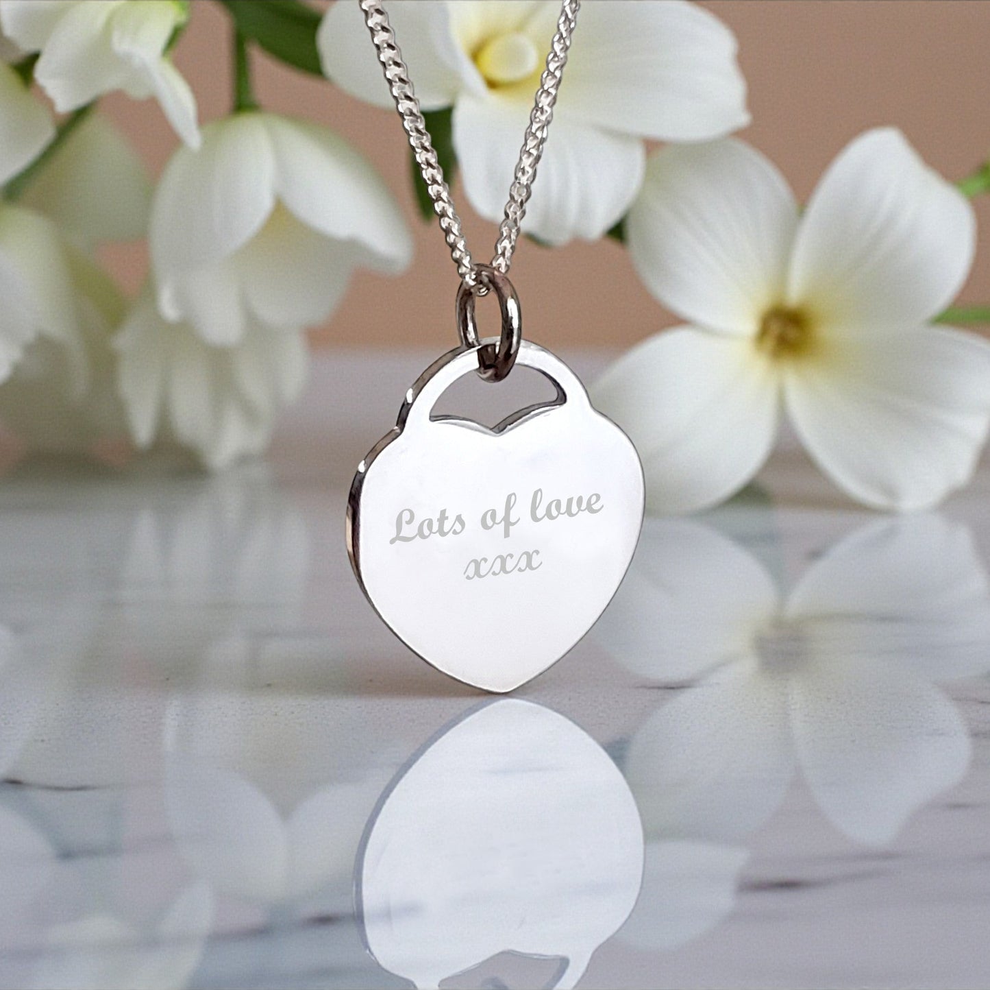 Engraved Name Heart Necklace | Personalised Jewellery