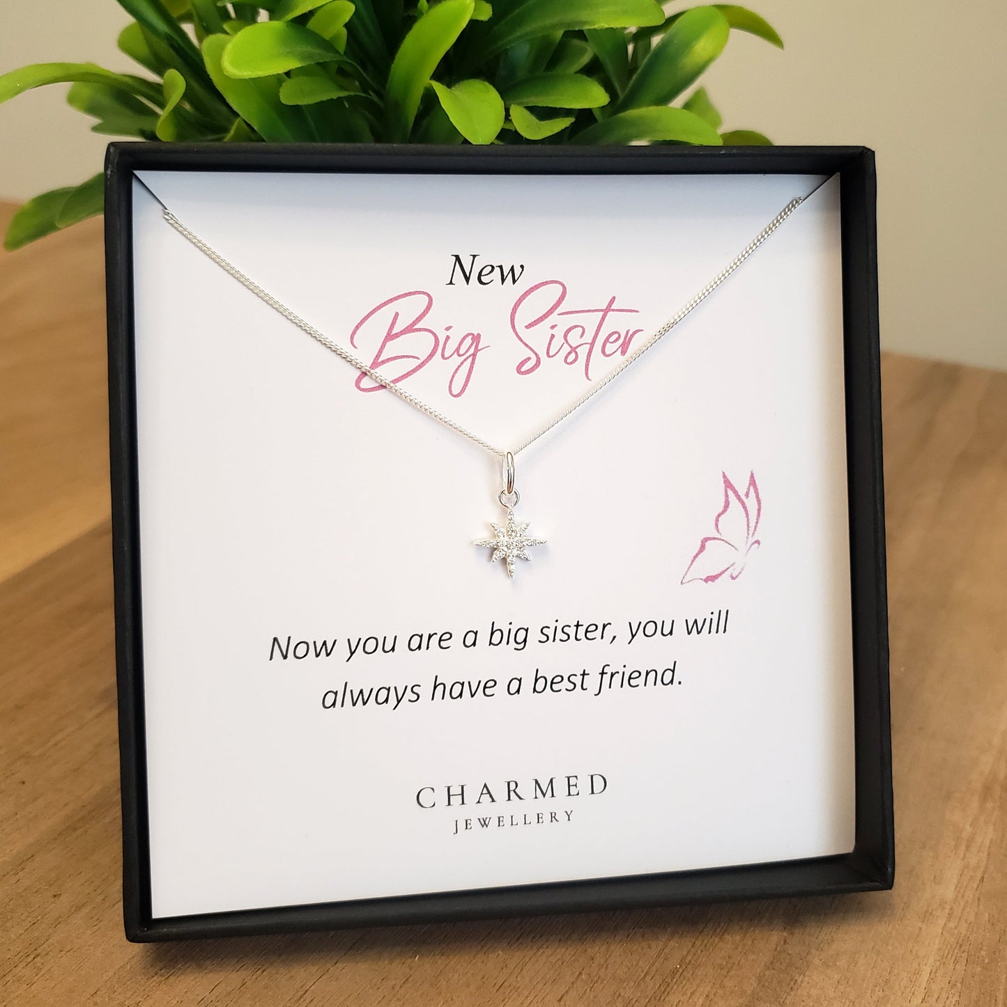 New Big Sister Gift – North Star CZ Necklace in Sterling Silver 925 | Personalised Jewellery Gift (Copy)