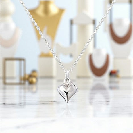 Goddaughter Puffy Heart Necklace in Sterling Silver 925 | Personalised Jewellery Gift