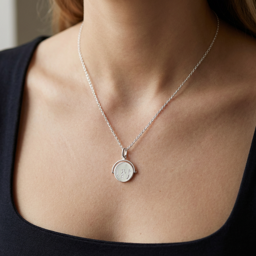 I Love You Spinner Necklace in Sterling Silver 925 | Hidden Message Jewellery Gift