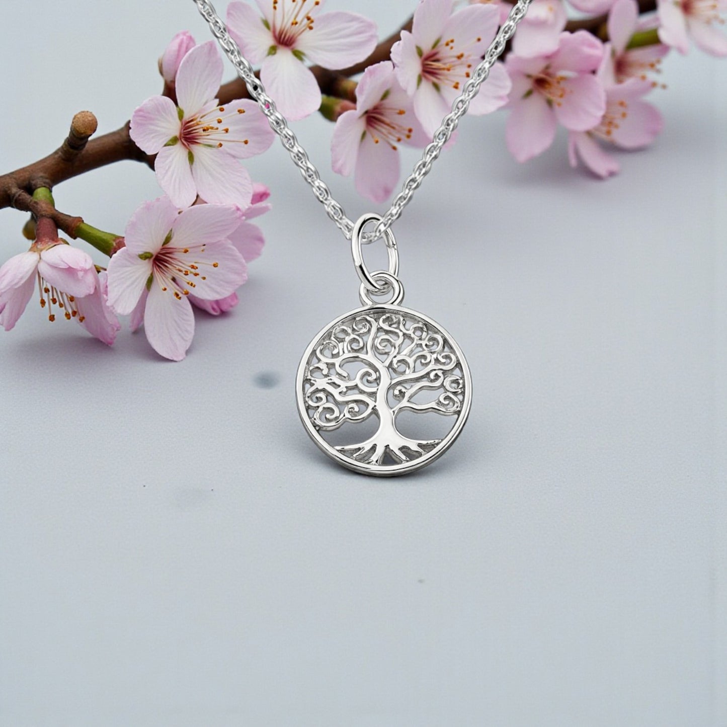 Tree of Life Necklace 12mm in Sterling Silver 925 | Meaningful Jewellery Gift