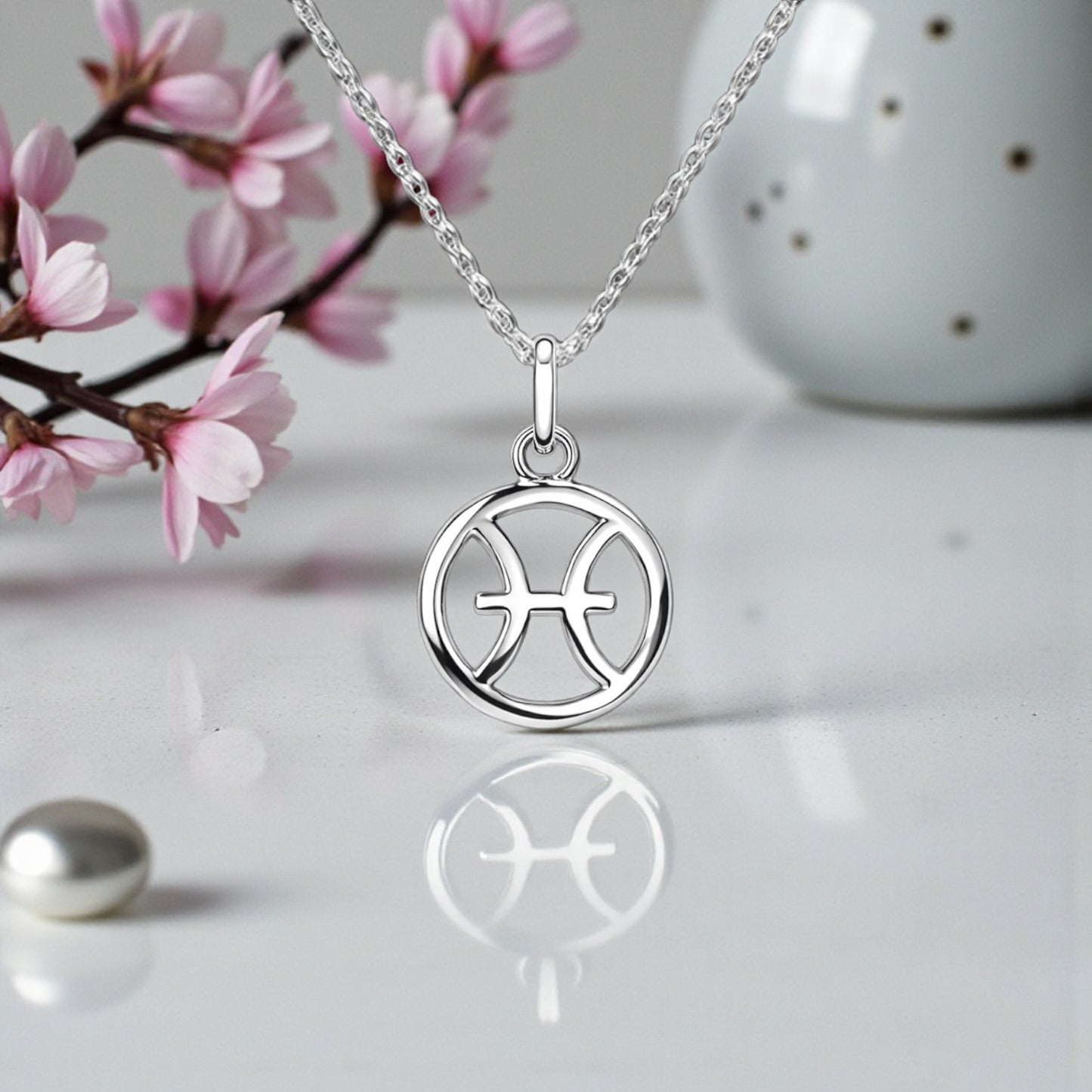 Zodiac Necklace in Sterling Silver 925 | Star Sign Disc Pendant | Jewellery Gift