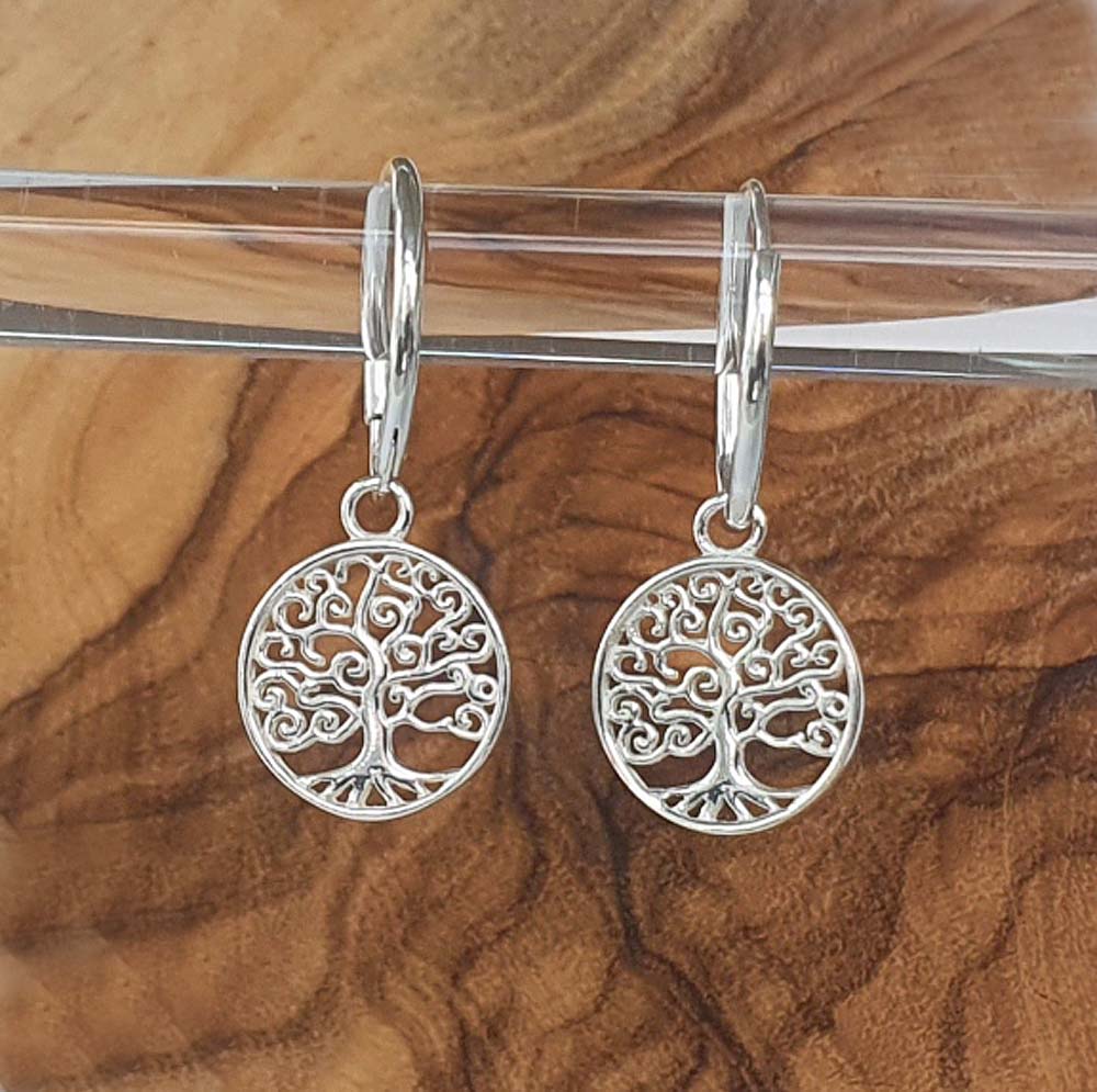Tree of Life Hoop Earrings – 15mm | 925 Sterling Silver