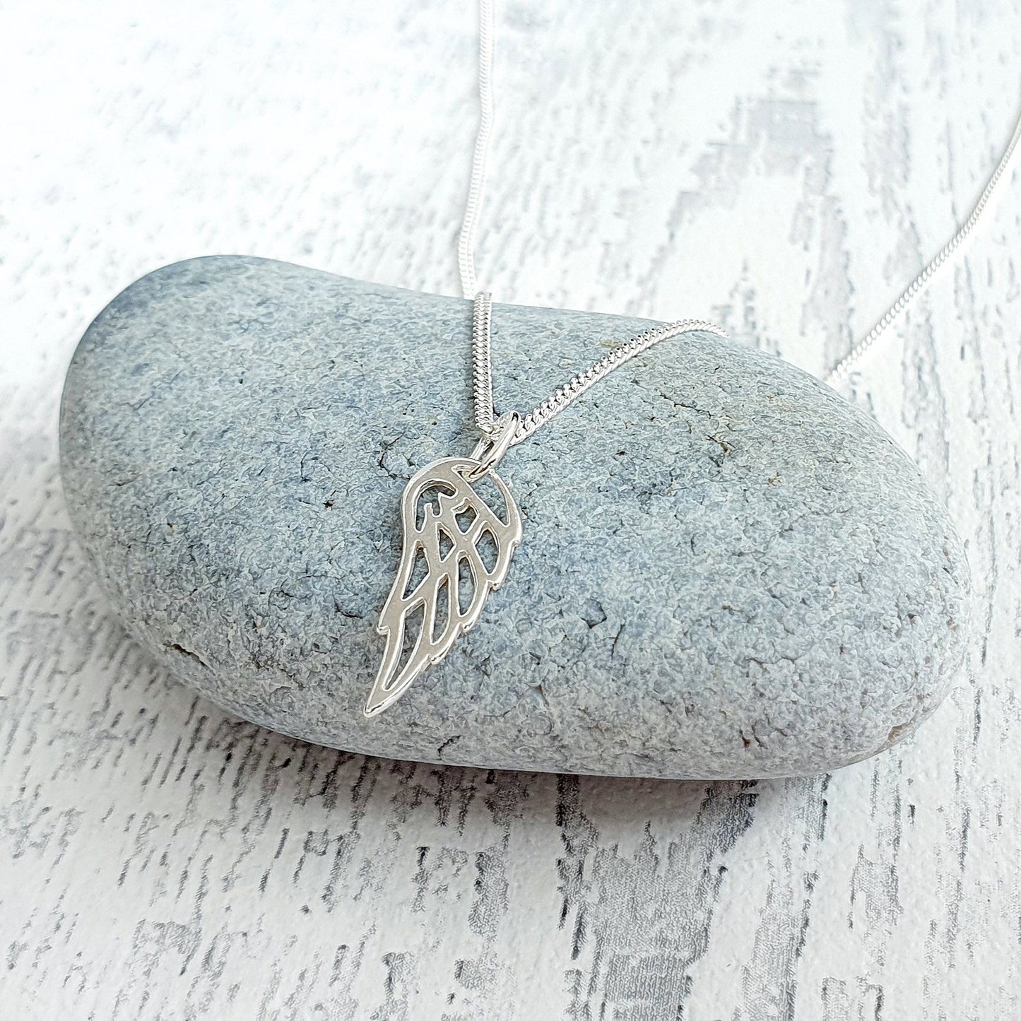 Angel Wing Necklace in Sterling Silver 925 | Personalised Jewellery