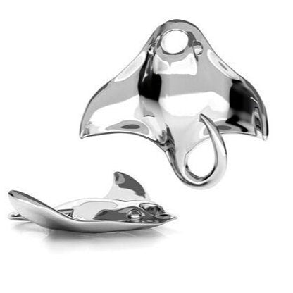 Manta Ray 925 Sterling Silver Necklace  - Available in 14",16",18" & 20" Chains - Includes a Personalised Gift Message