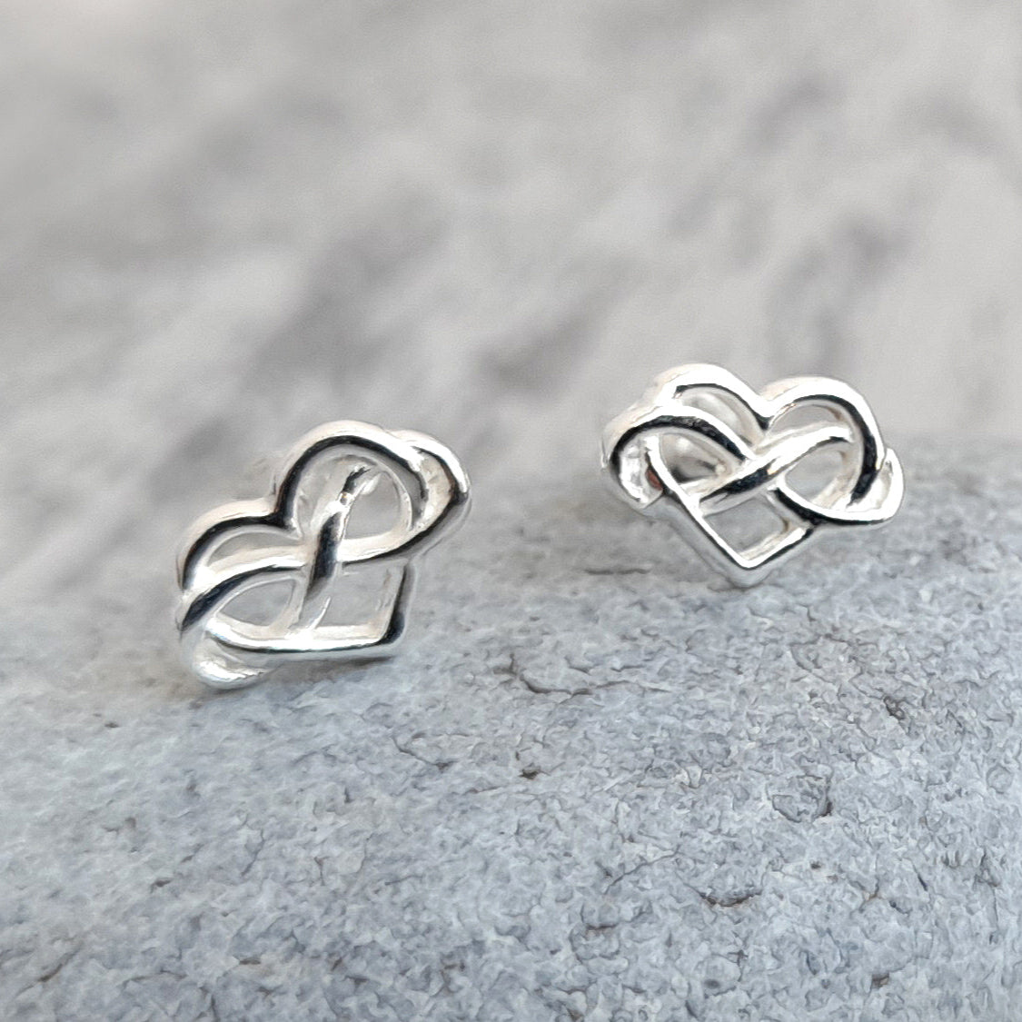 Infinity Heart Stud Earrings 925 Sterling Silver | Elegant Jewellery Gift